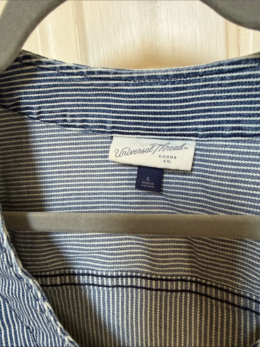 Universal Thread Blue & White Striped Button-Front Vest - Picture 2 of 3